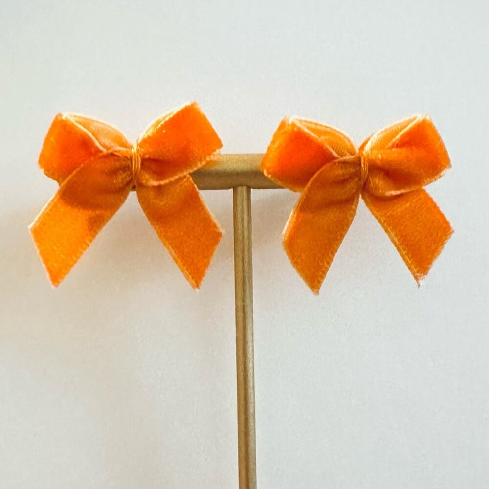 Velvet Bow Stud Earrings